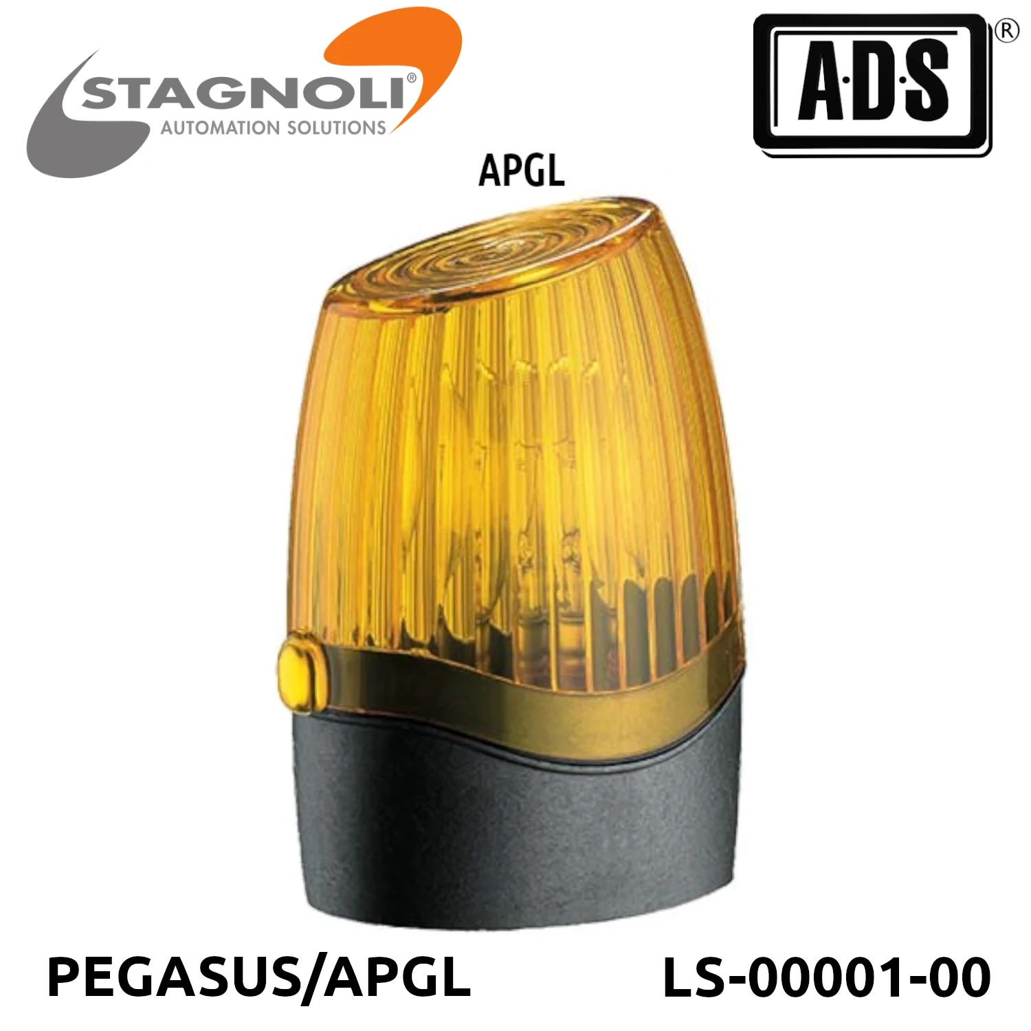 LAMPARA DESTELLANTE LED AMARILLO 12-24-220V MARCA STAGNOLI MOD.PEGASUS
